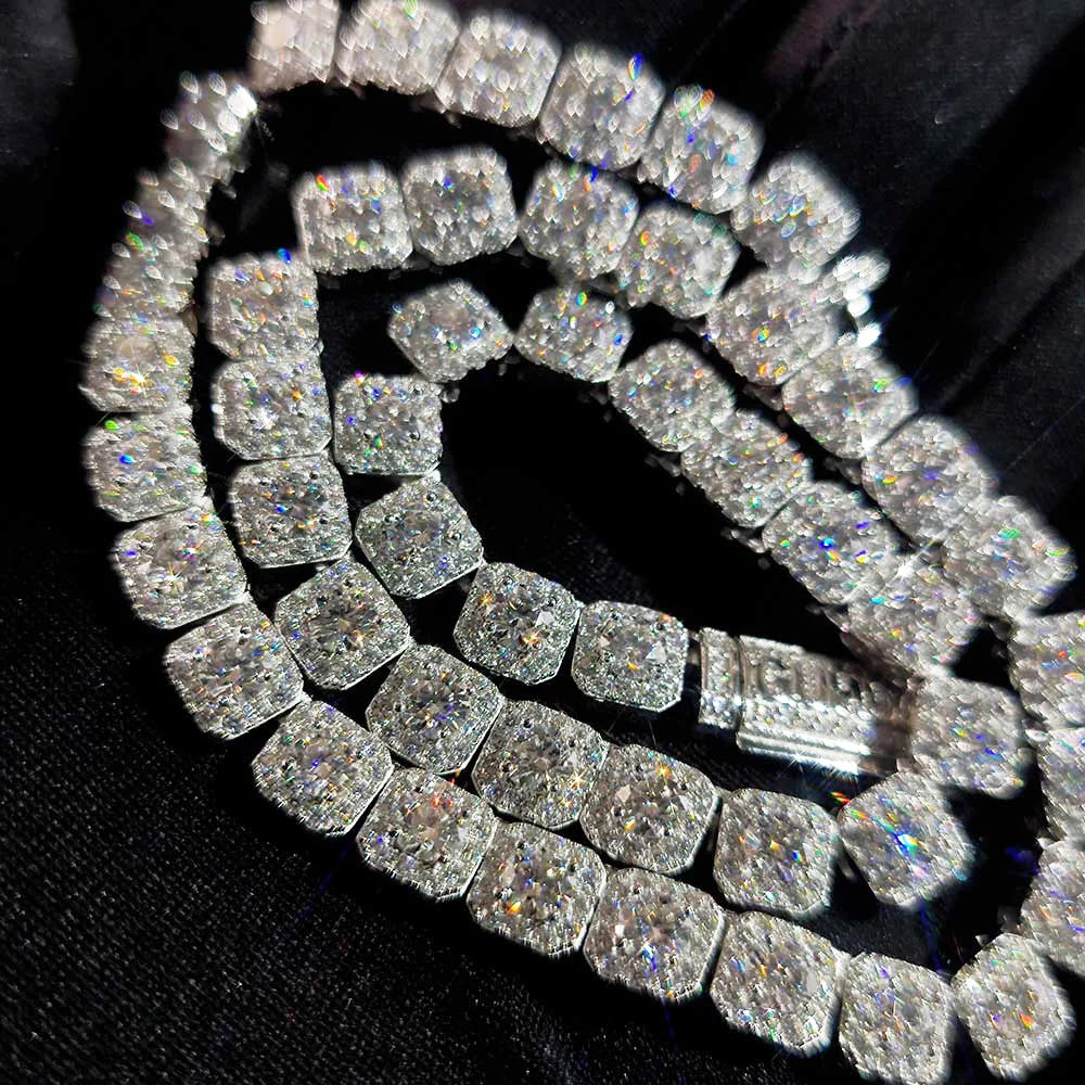 925 Silver VVS Moissanite Tennis Necklace 7MM