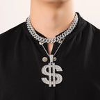Hip Hop Fashion Accessories From Europe And America HIPHOP Dollar Shaped Pendant Necklace Hip-hop Men's Necklace Pendant