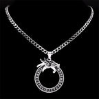 Dragon Viking Steel Pendant Nordic Rune Ouroboros