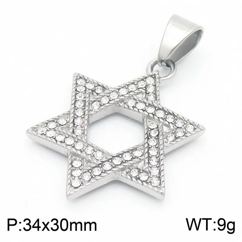 Star of David Pendant Necklace — Stainless Steel