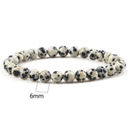 Fashion 4/6/8mm Stone Beads Prayer Bracelets For Women Men Spotted Stone Dalmatian Bead Bangle Yoga Healing Friend