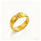 Pixiu Open Ring Couple's 24K Gold AU999 - Premium gold pixiu couple rings, elegant style for gatherings