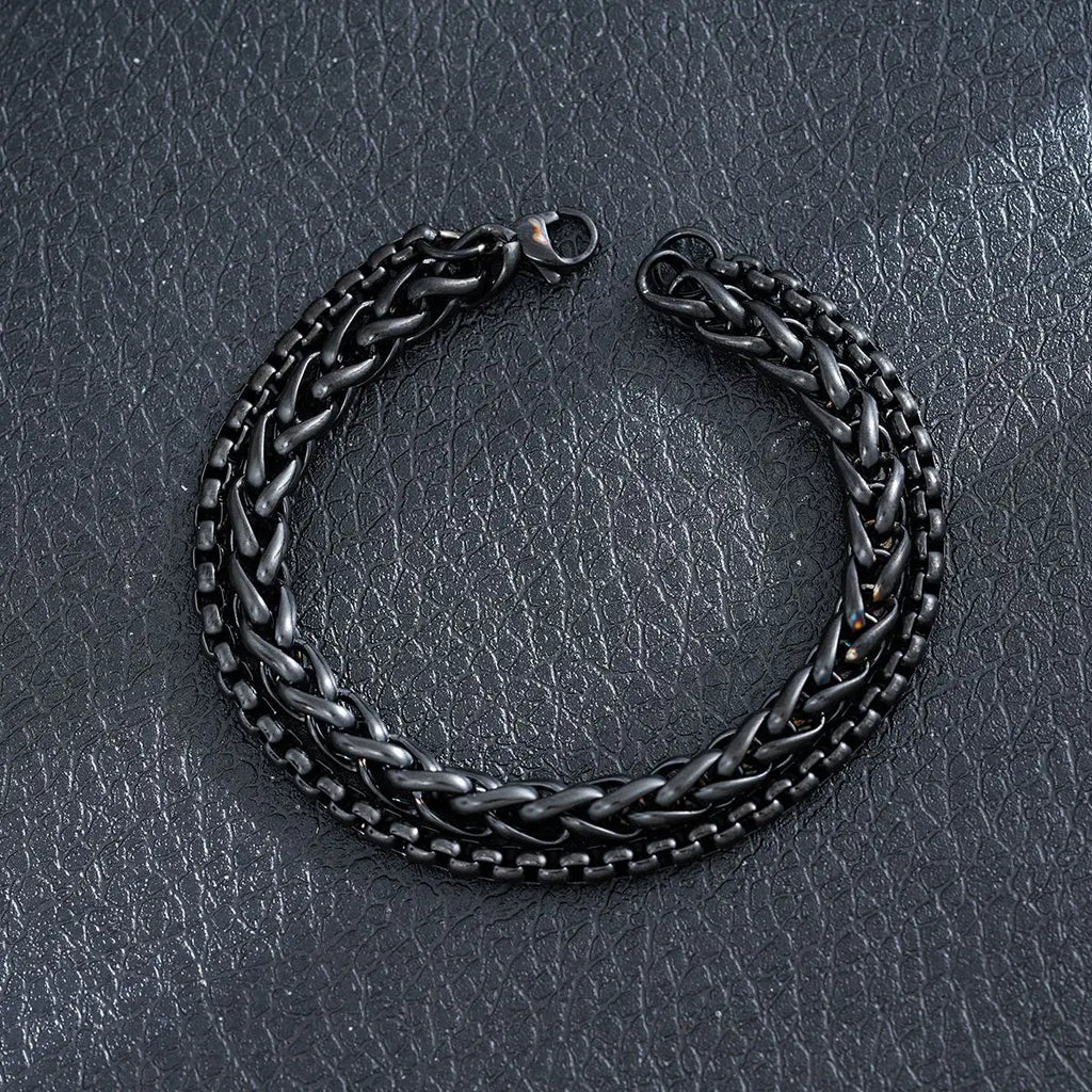 New Stylish Black Metal Chain Bracelets for Men Women Multiple Designs Punk Gothic 316L Stainless steel Jewelry Gift