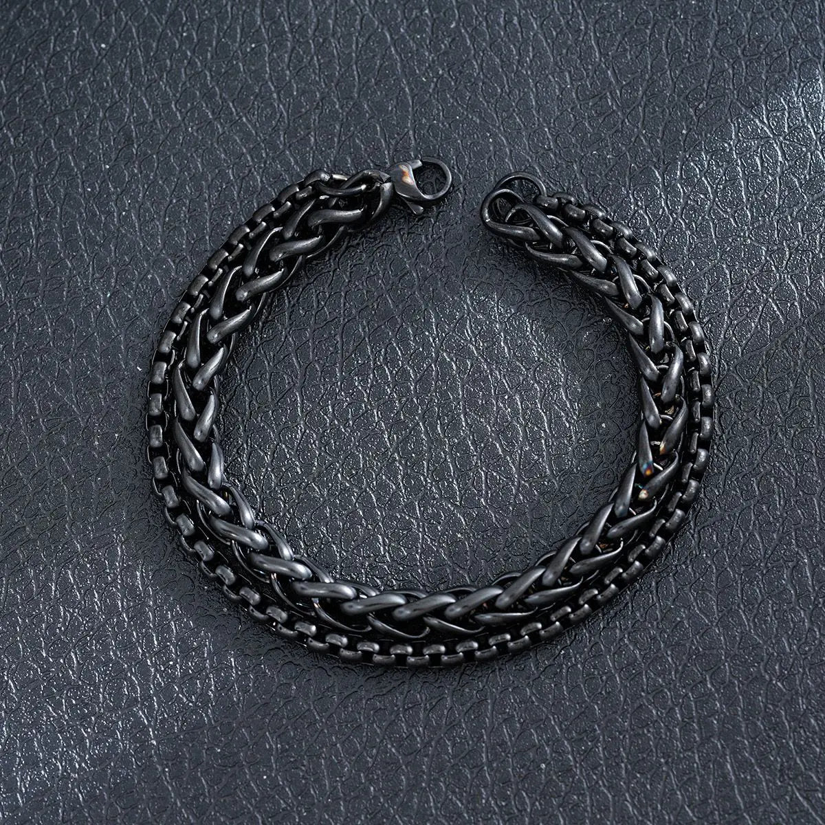 New Stylish Black Metal Chain Bracelets for Men Women Multiple Designs Punk Gothic 316L Stainless steel Jewelry Gift