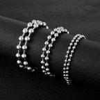 2/3/4/6/8mm Simple Balls Link Chain Necklaces For Men Women Silver Color Stainless Steel Balls Collar Choker Hip Hop Jewelry