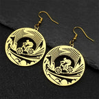 Steel Earrings Bicycle Sports Bikers Hollow Drop