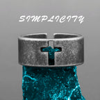 Simple Punk Retro Black Stainless Steel Mens Rings for Women Couple Lover Boy Girlfriend Biker Jewelry Creativity Gift