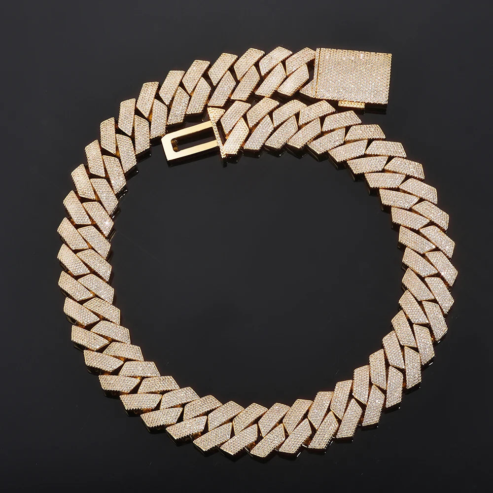Gold Cuban Chain Necklace Iced Out 20/26/36MM