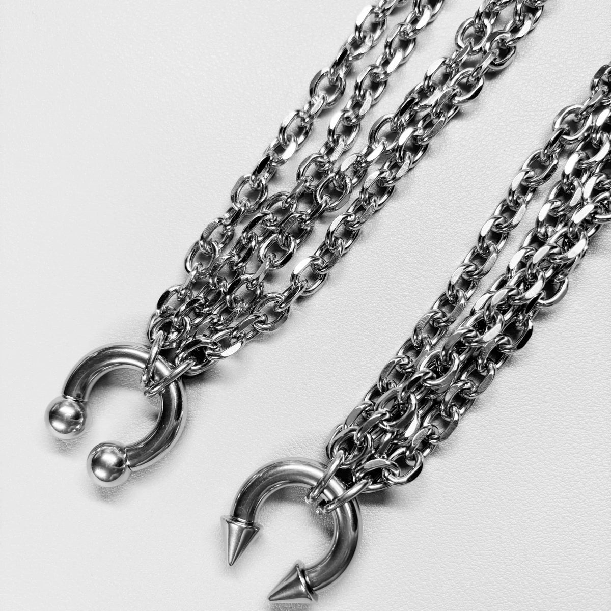 Gothic Big Piercing Spiked Choker Necklace — Stainless Steel