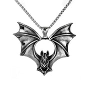Vintage Black Bat Pendant Necklace — 316L