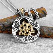 Norse Viking Celtic Knot Pendant Necklace — Steel