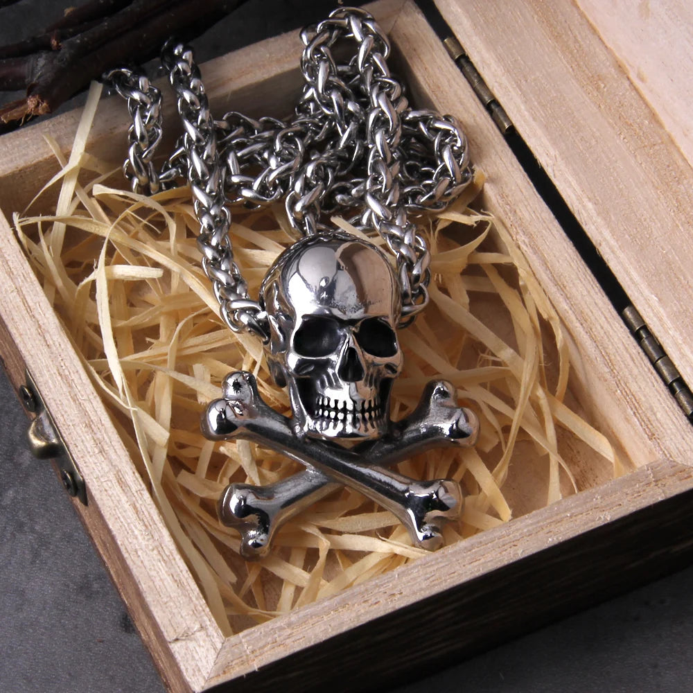 Skull Chain Pendant Necklace — Stainless Statement