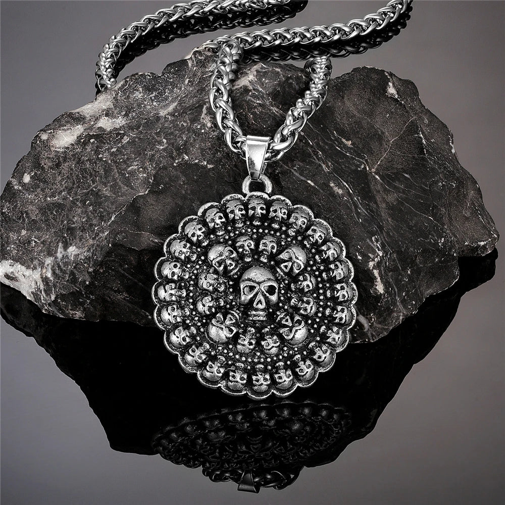 Steampunk Skull Pendant Necklace — Stainless Steel