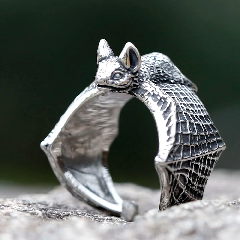 New Design Stainless Steel Bat Ring Detailed Punk Biker Animal Jewelry High Quality Gift Accessories For Gift Free