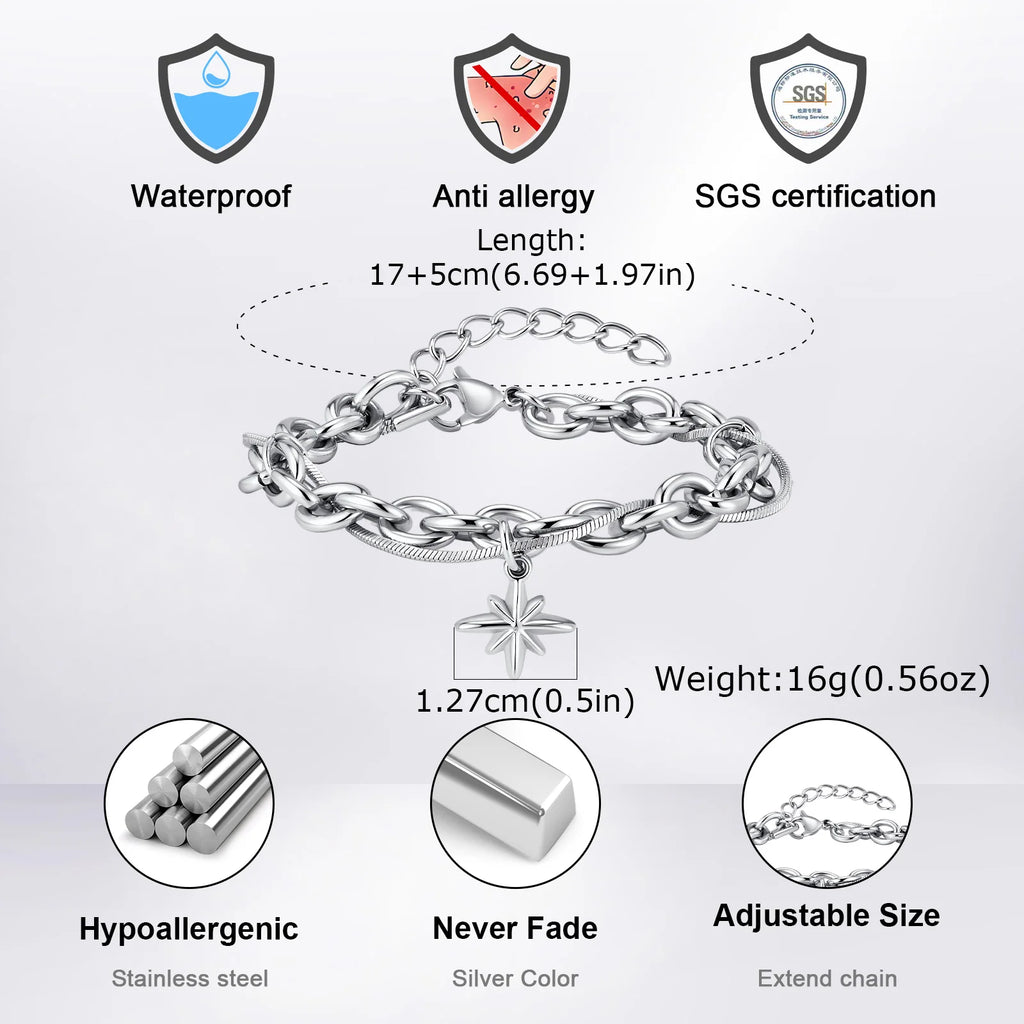 Star Chain Bracelet — Stainless Steel