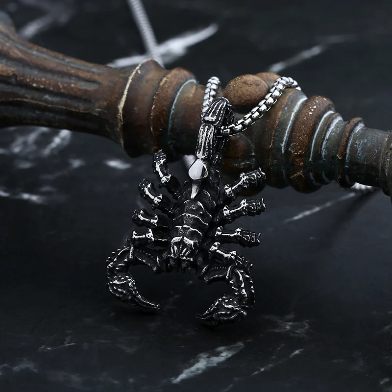 Scorpion Pendant Necklace — Stainless Steel