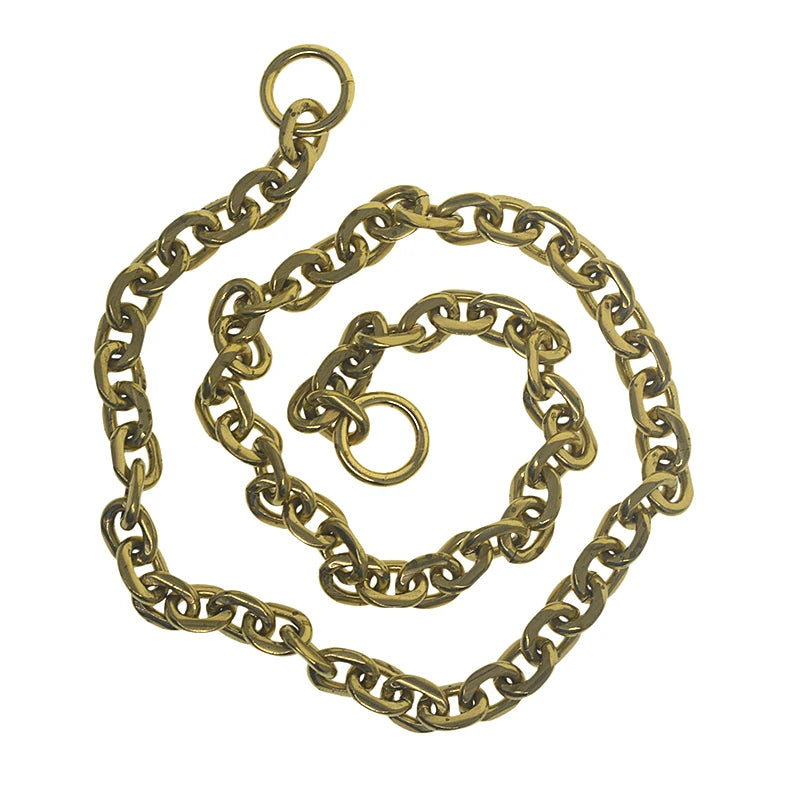 custom length biker brass made 9mm thick 30cm-100cm long sweden carved anchor link chain necklace wallet jean FOB
