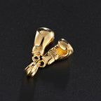 HaoYi Stainless Steel Boxing Gloves Pendant Necklace For Men Fashion Gold Silver Color Sports Jewelry Accessories
