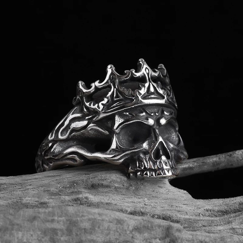 316L Stainless Steel Various Design 2022 New Arrive Classical Skull Men`s Ring With Pattern Punk Rock Gothic Creative