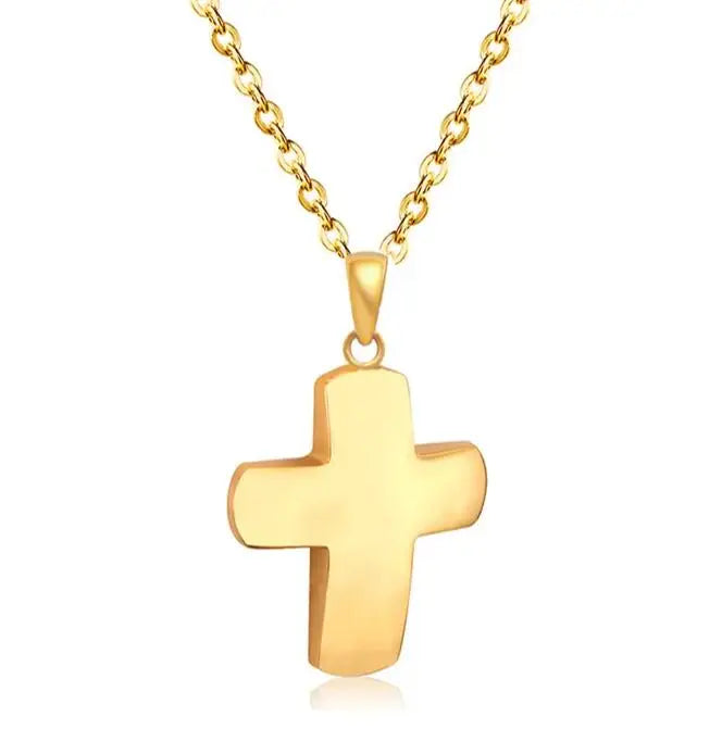 Simple Cross Necklace For Women Men Stainless Steel Chains Religion Cross Pendants Prayer Gifts with 50cm Chain