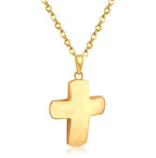 Simple Cross Necklace For Women Men Stainless Steel Chains Religion Cross Pendants Prayer Gifts with 50cm Chain