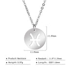 Kkjoy Stainless Steel Star Zodiac Sign Necklaces 12 Constellation Choker Pendants Necklace Aries Libra Leo Collier Birthday Gift