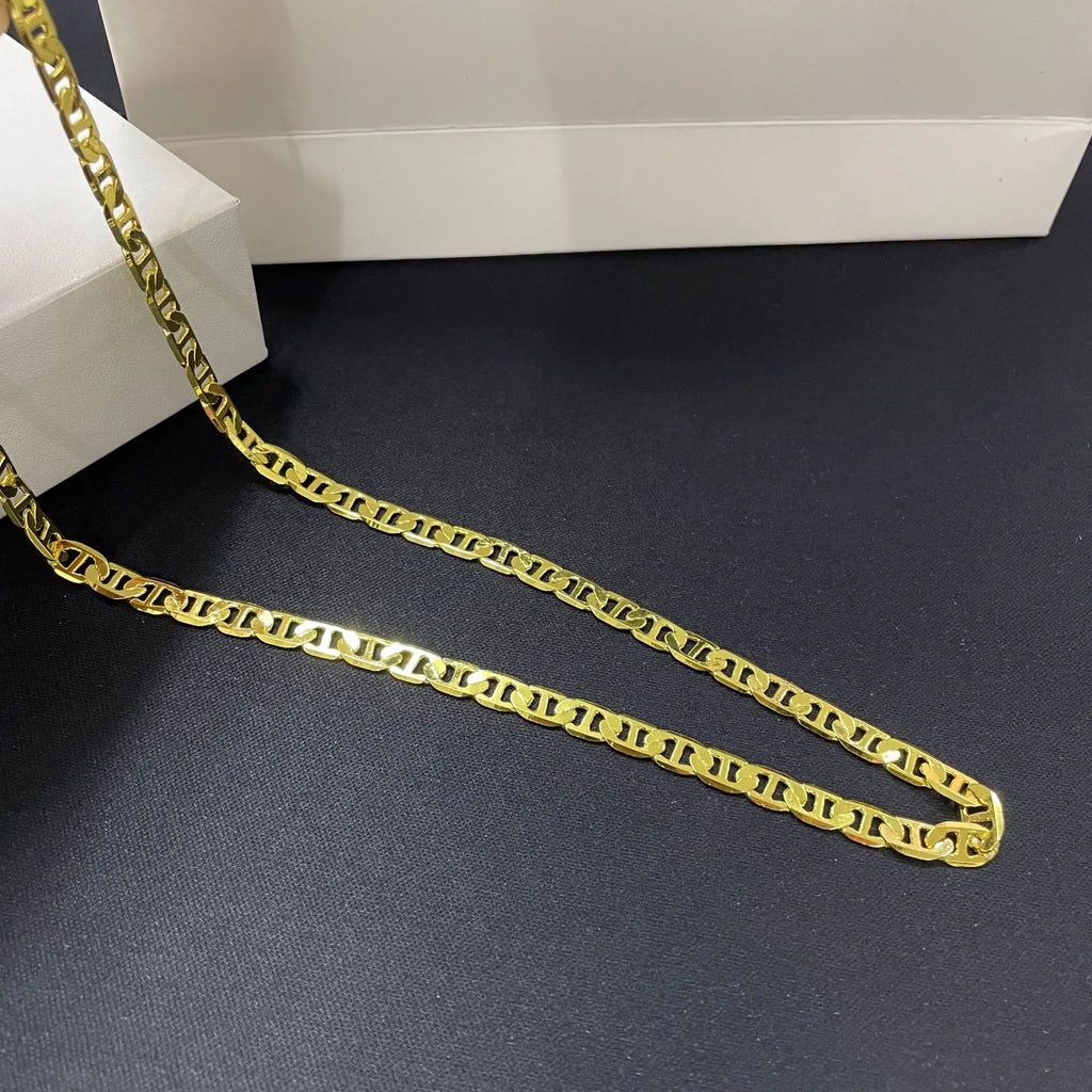 Luxury 24K 9999 Pure Gold real gold Men's and women's necklace 6MM Japanese chain 45cm 50cm 55cm 60cm