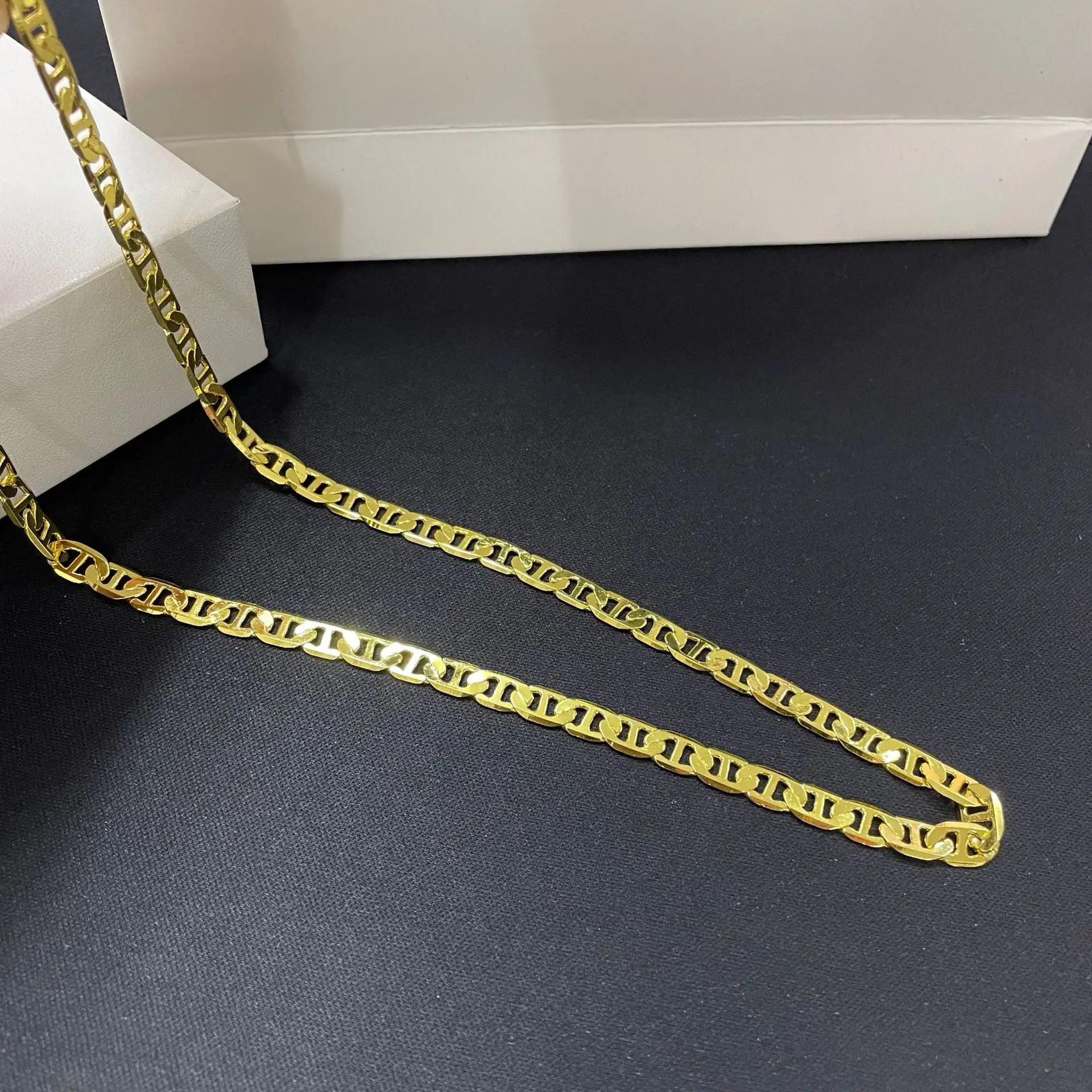 Luxury 24K 9999 Pure Gold real gold Men's and women's necklace 6MM Japanese chain 45cm 50cm 55cm 60cm
