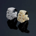 Gold Crown Ring Iced Out CZ Statement