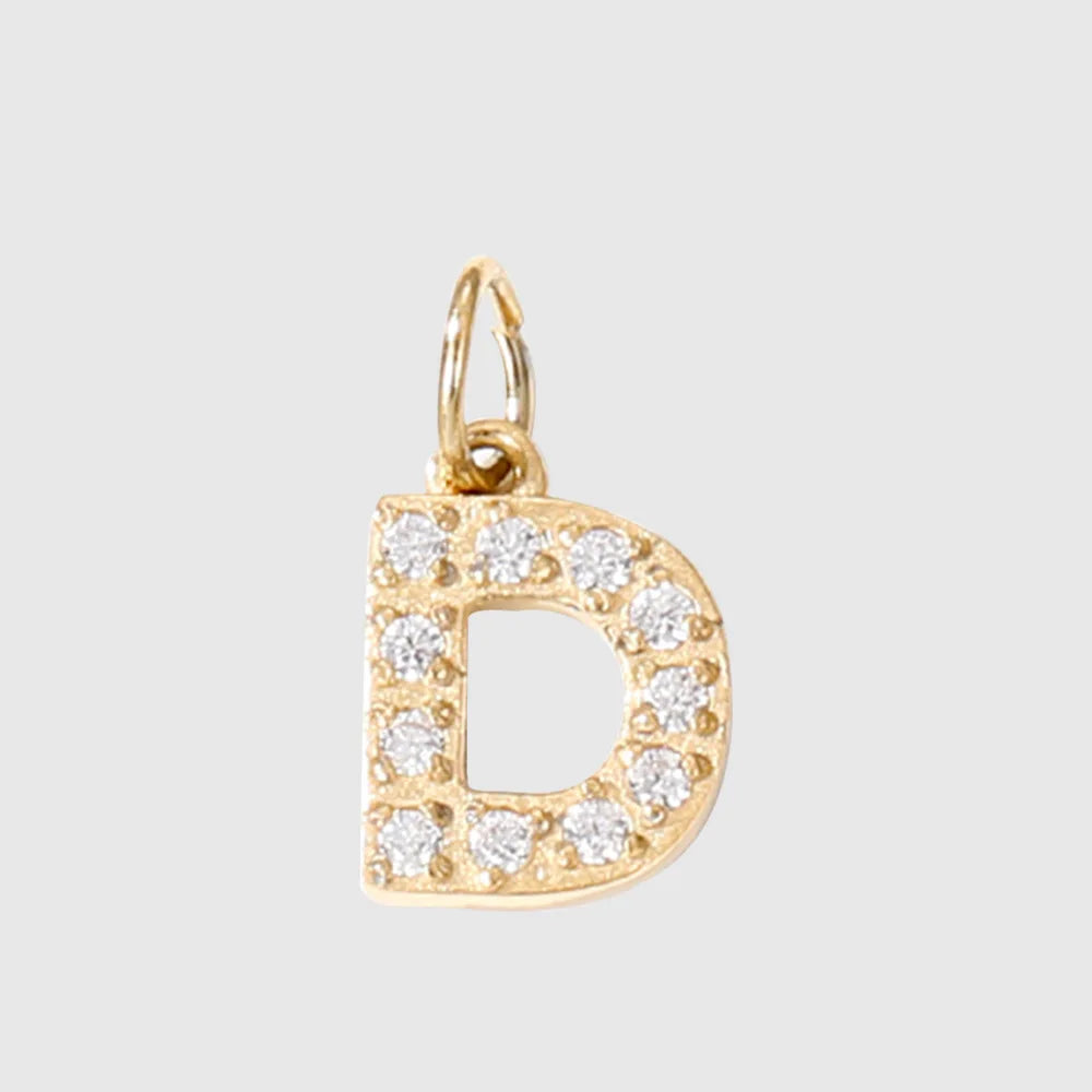 Letter Charm Pendant Necklace — Gold Iced