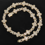 Cross Cuban Chain Necklace Iced Out Stainless Steel