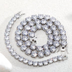 Iced Out Tennis Link Chain Necklace 10mm — Copper Alloy