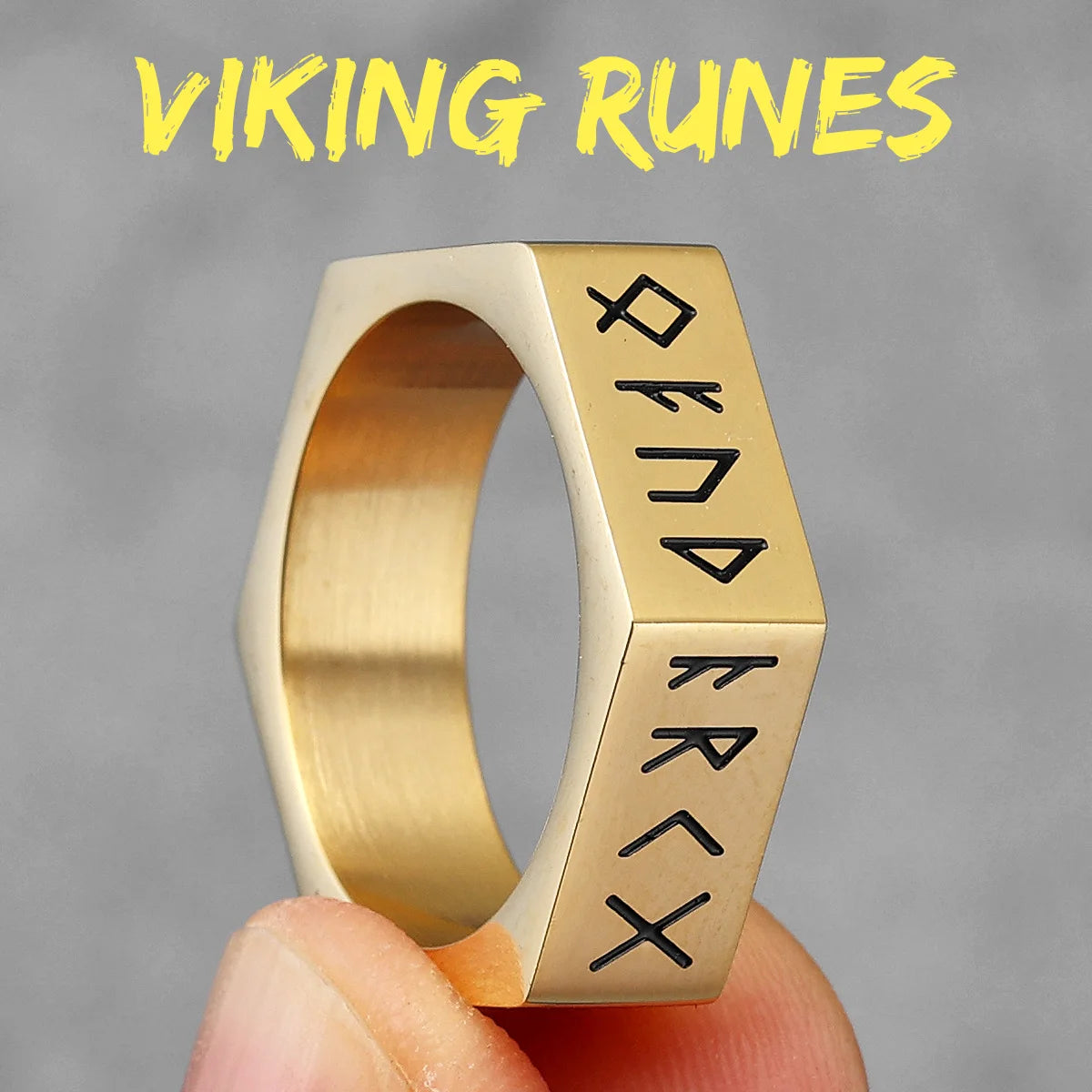 Vintage Nordic Viking Runes Celtic Knot Series Stainless Steel Womens Mens Rings Punk Biker Jewelry Creativity Gift