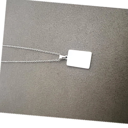 10pcs lot 2026 New Arrival Blank Strip Pendant Necklace Stainless Steel Necklace