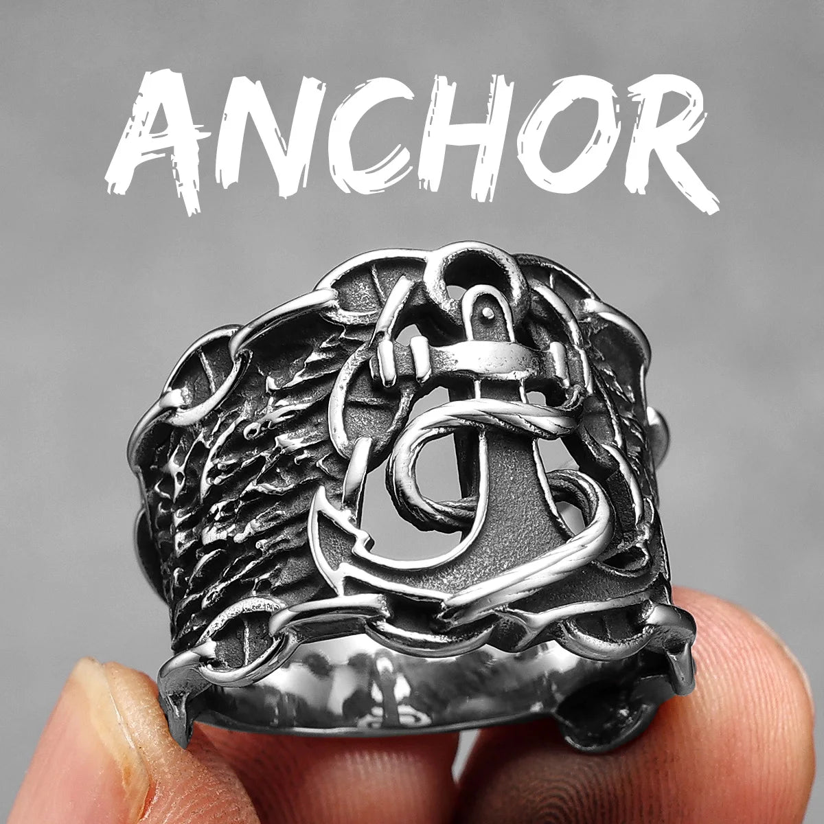Anchor Sailor Ring — Stainless Steel