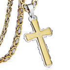Catholic Bible Cross Byzantine Chain Necklace — Stainless Steel