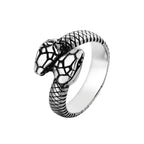 Punk Vintage Viking Snake Ring Men Women Stainless Steel Animal Ring Fashion Simple Biker Amulet Jewelry Gifts