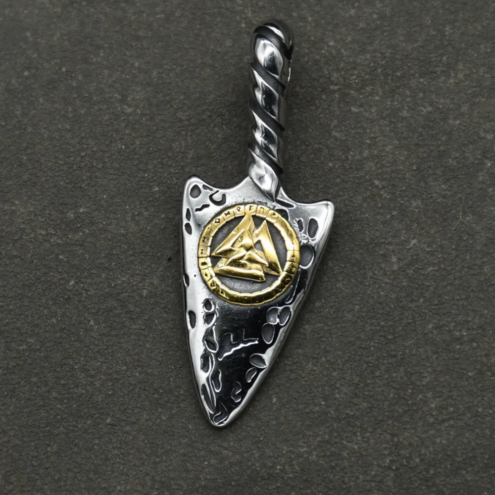 Stainless steel Nordic Rune Thor\'s Hammer Pendant Odin Celts Valknut Thors axe Necklace Men's Amulet Jewelry