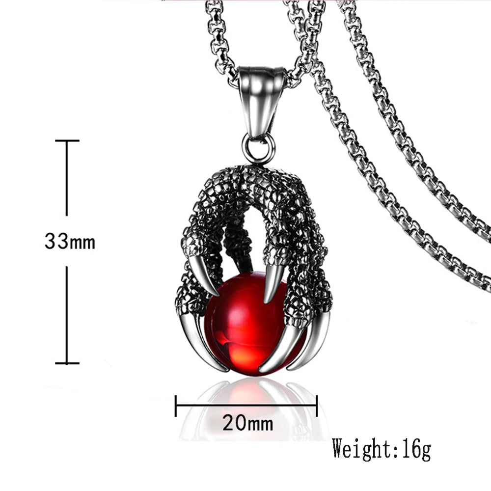 Dragon Claw Stainless Steel Pendant Necklace