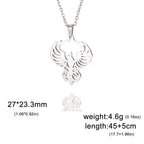 Phoenix Necklace Supernatural Amulet Chain God Bird Gift For Woman Men Kid Child Gold Color Stainless Steel Pendant Jewelry