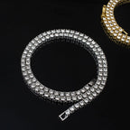 Iced Out Tennis Chain Necklace 4mm — Zinc Alloy