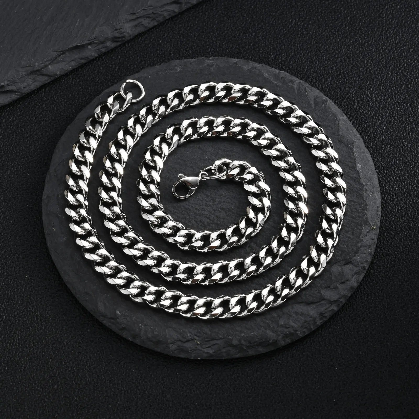 Classic Curb Chain Necklace for Men Women,3.5/5/7MM Stainless Steel Cuban Chain Chokers,Hip Hop Basic Chain Jewelry Gift