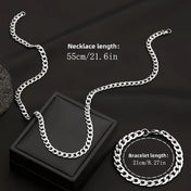 Cuban Link Chain Set 7mm Wide — 2 Pcs, 304 Stainless Steel