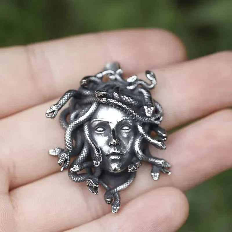 Medusa Snake Pendant Necklace — Stainless Steel