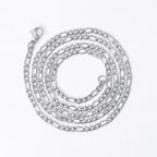 Gold Figaro Cuban Chain Necklace 3MM Stainless Steel