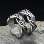 Odin Steel Ring Viking Letter Nordic Runes Punk