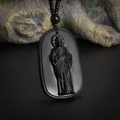 Buddhist Jade Buddha Pendant Necklace — Steel