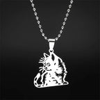 Cat Gold Pendant Cute Kitty Animal Hollow Bag