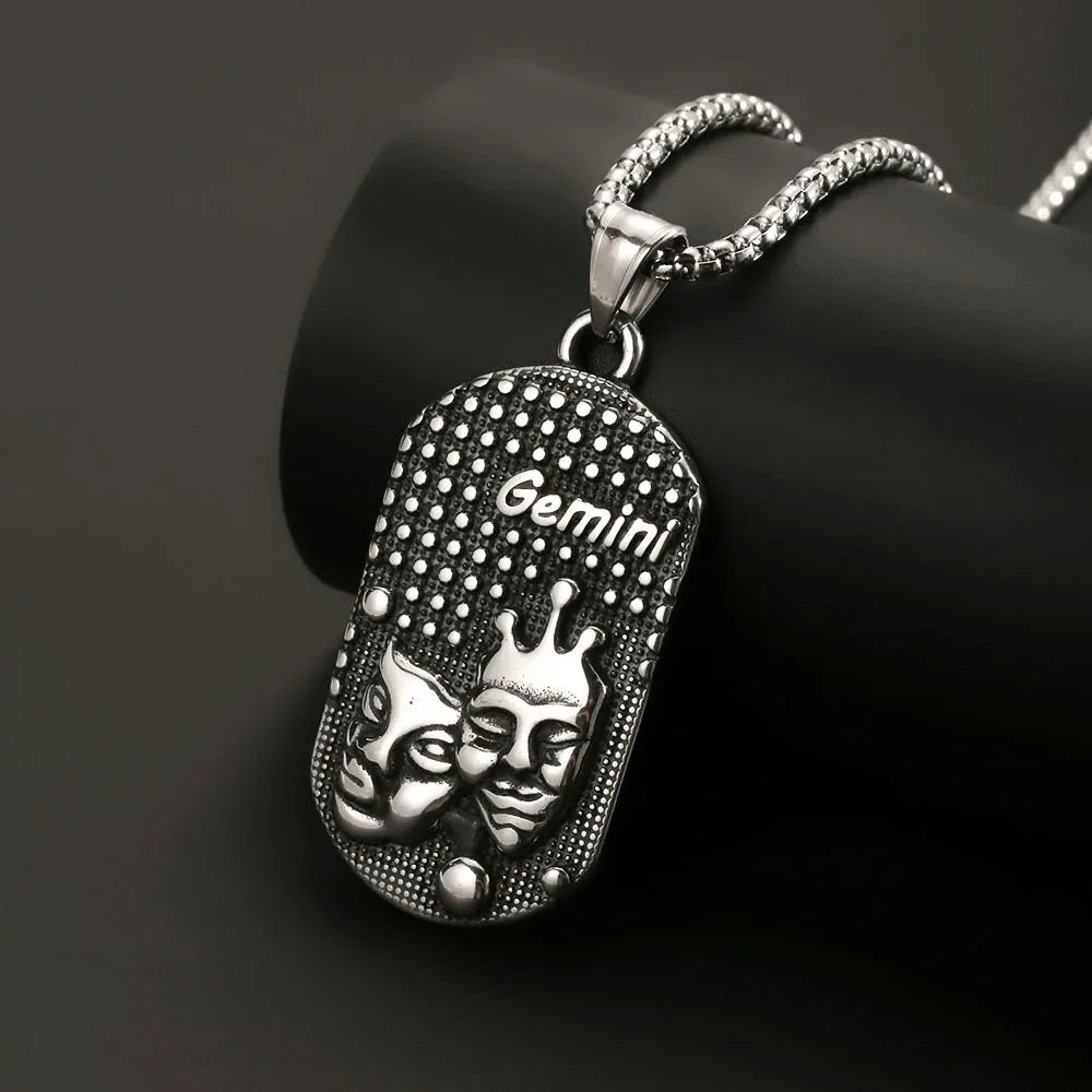 1PC Stainless Steel Scorpio Gemini 12 Zodiac Sign Necklace for Men  Leo Cancer Constellation Pendant Necklace Man Birthday Gift