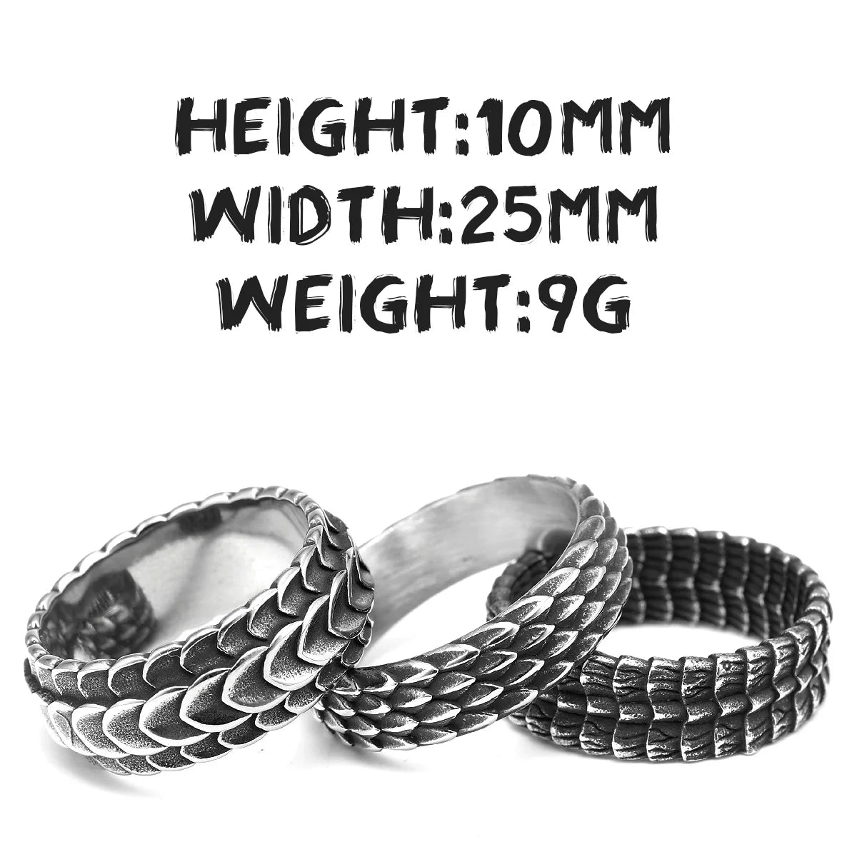 Dragon Scale Ring — Stainless Steel